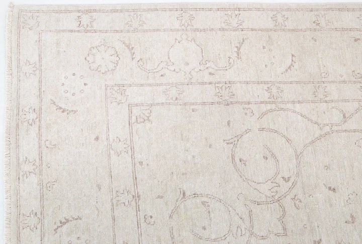Ivory Afghan Serenity Rug 5' 11" x 9' 4" Hand-Knotted | No. AT60319