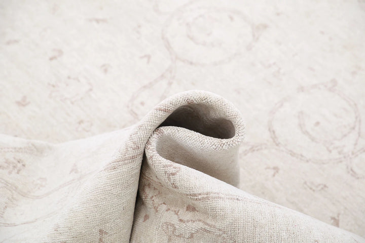 Ivory Afghan Serenity Rug 5' 11" x 9' 4" Hand-Knotted | No. AT60319