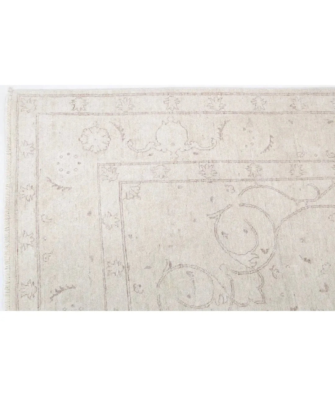 Ivory Afghan Serenity Rug 5' 11" x 9' 4" Hand-Knotted | No. AT60319