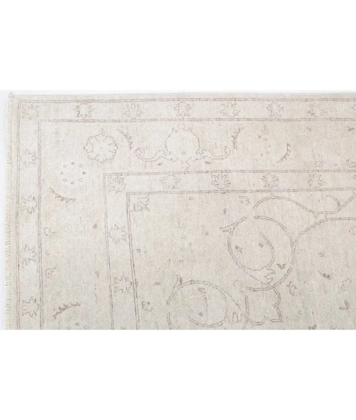 Ivory Afghan Serenity Rug 5' 11" x 9' 4" Hand-Knotted | No. AT60319