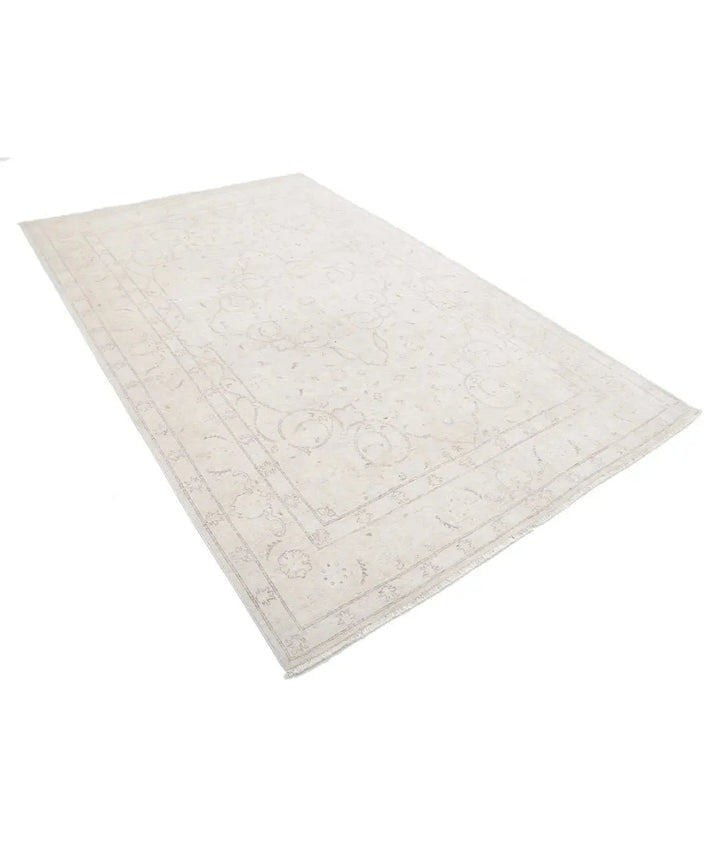 Ivory Afghan Serenity Rug 5' 11" x 9' 4" Hand-Knotted | No. AT60319