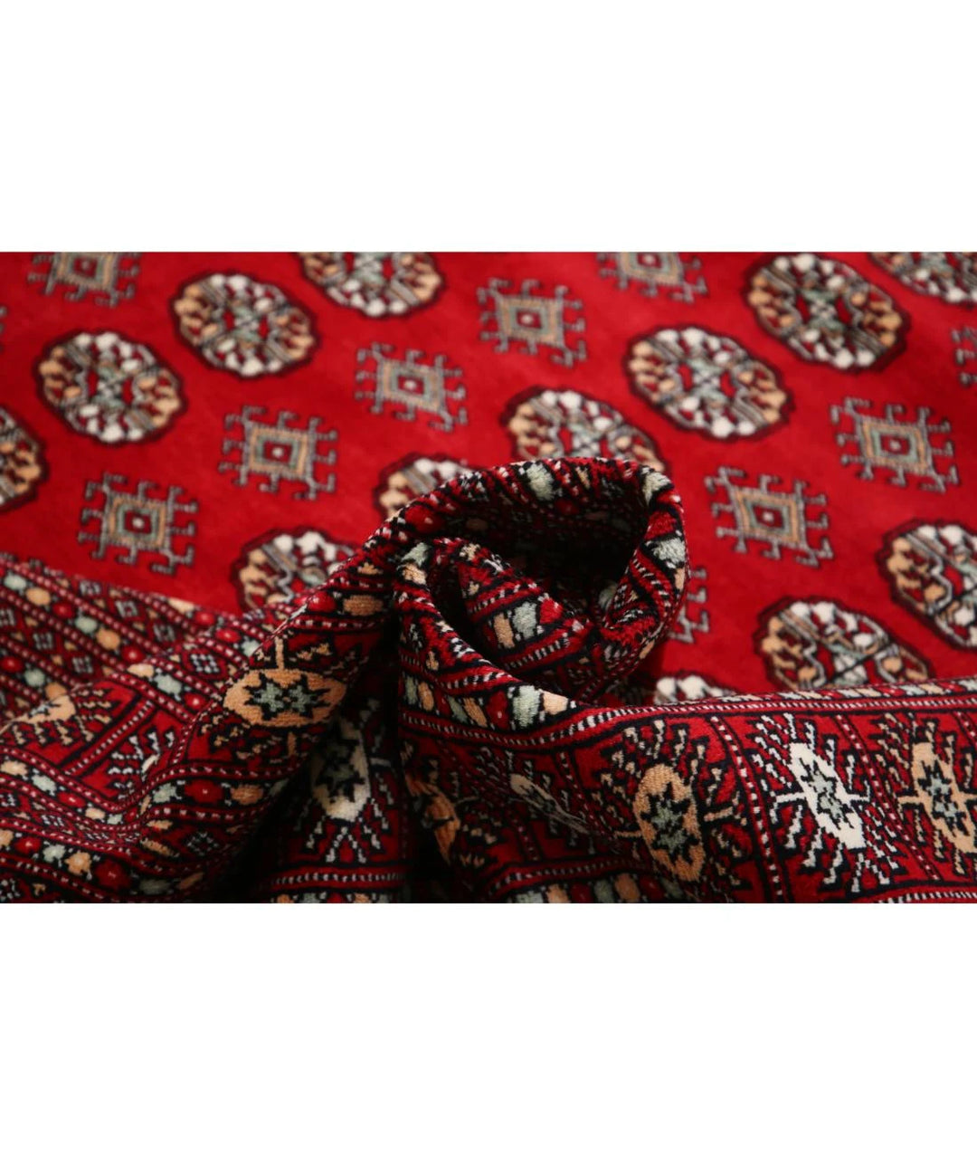 Red Pakistani Bokhara Rug 12' 0" x 17' 11" Hand-Knotted | No. AT60435