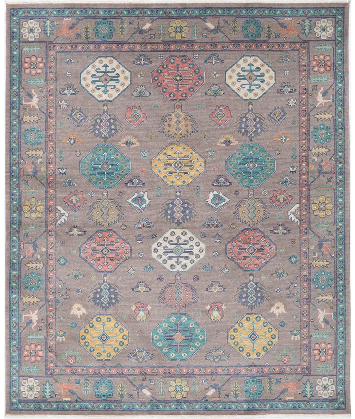 Brown Pakistani Oriental Rug 7' 11" x 10' 0" Hand-Knotted | No. AT60474