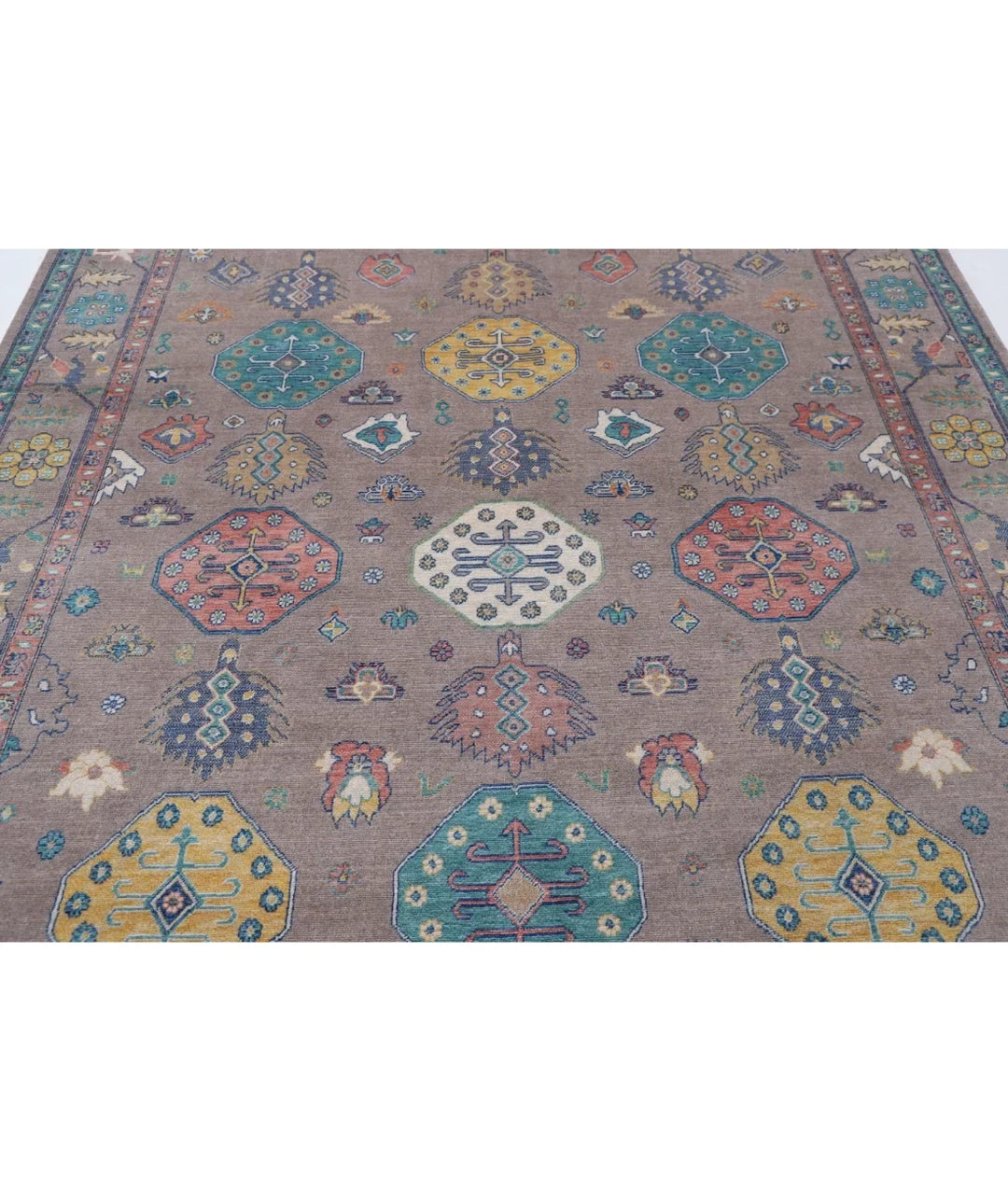 Brown Pakistani Oriental Rug 7' 11" x 10' 0" Hand-Knotted | No. AT60474