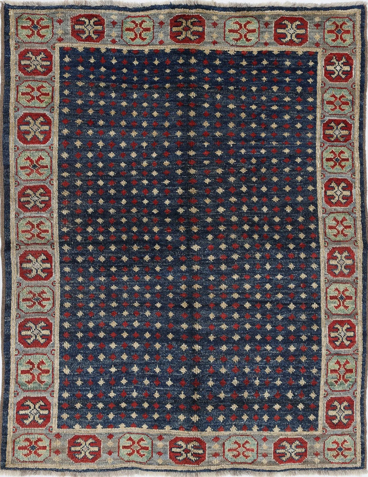 Red Afghan Ziegler Rug 6' 6" x 9' 7" Hand-Knotted | No. AT60558