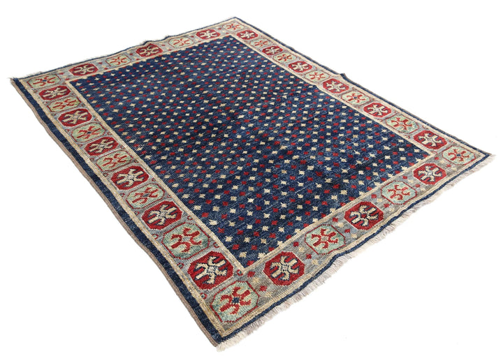 Red Afghan Ziegler Rug 6' 6" x 9' 7" Hand-Knotted | No. AT60558