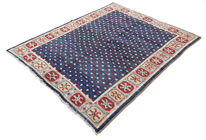 Red Afghan Ziegler Rug 6' 6" x 9' 7" Hand-Knotted | No. AT60558