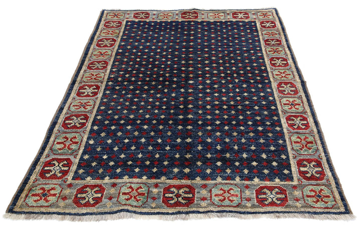 Red Afghan Ziegler Rug 6' 6" x 9' 7" Hand-Knotted | No. AT60558