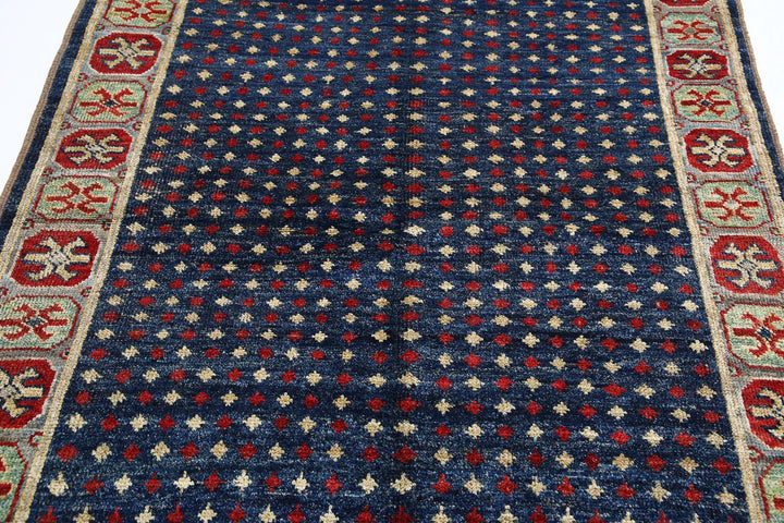 Red Afghan Ziegler Rug 6' 6" x 9' 7" Hand-Knotted | No. AT60558