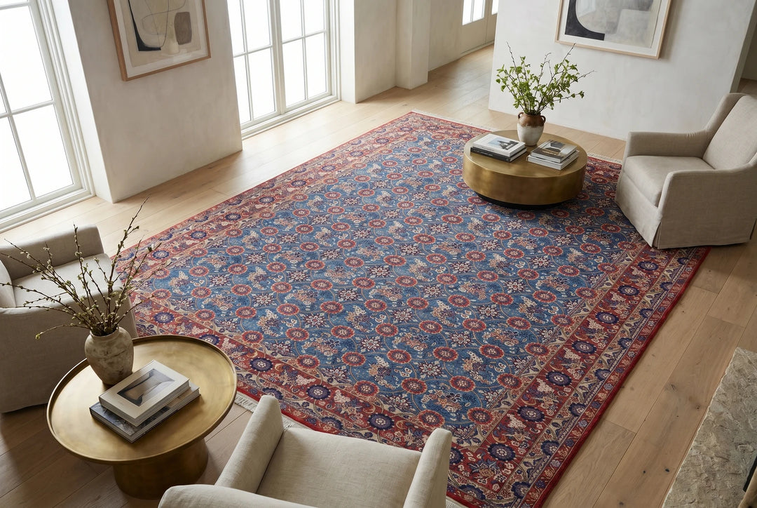 Persian Varamin Rug 6' 10" x 9' 5" Hand-Knotted | No. AT60670