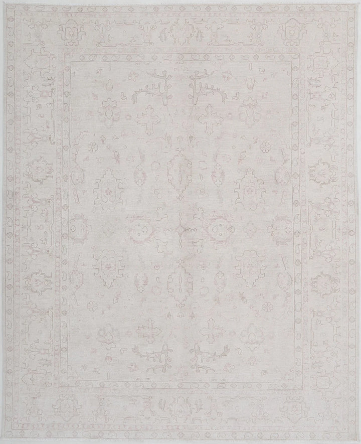 Ivory Afghan Serenity Rug 7' 10" x 9' 8" Hand-Knotted | No. AT60699