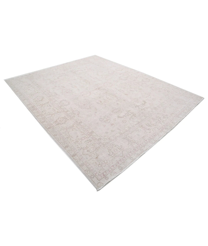 Ivory Afghan Serenity Rug 7' 10" x 9' 8" Hand-Knotted | No. AT60699