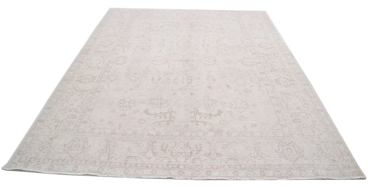 Ivory Afghan Serenity Rug 7' 10" x 9' 8" Hand-Knotted | No. AT60699