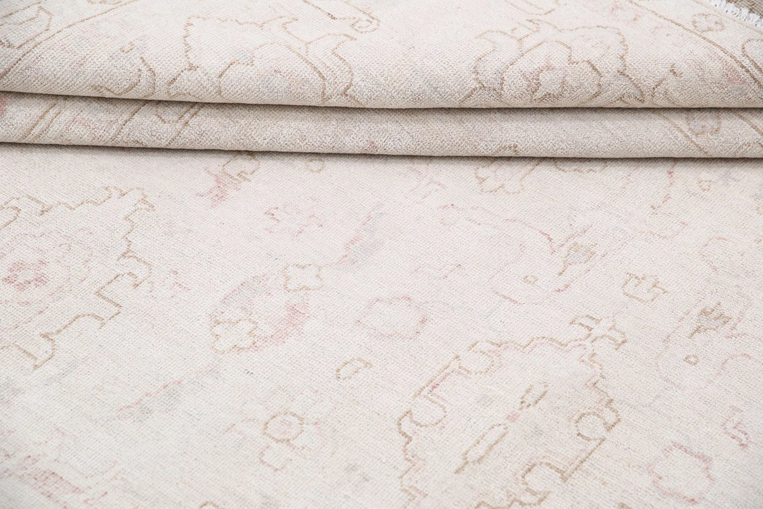 Ivory Afghan Serenity Rug 7' 10" x 9' 8" Hand-Knotted | No. AT60699