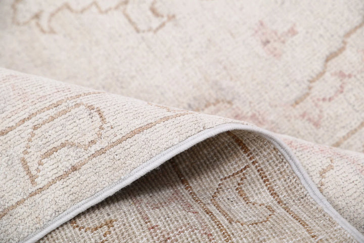 Ivory Afghan Serenity Rug 7' 10" x 9' 8" Hand-Knotted | No. AT60699