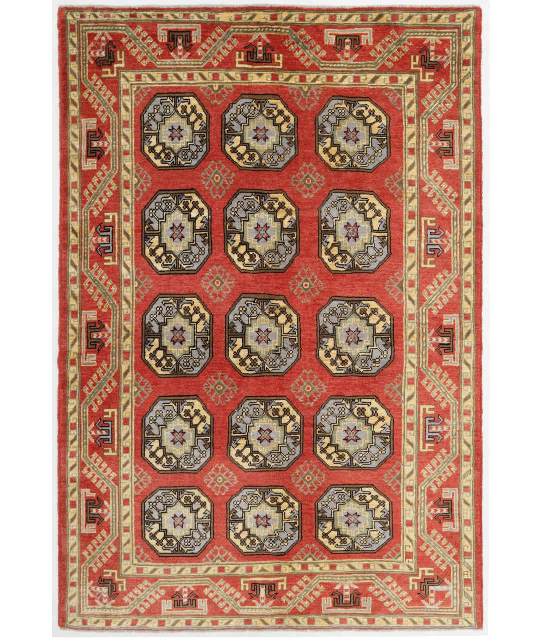 Afghan Revival Rug 5' 6" x 8' 3" Hand-Knotted | No. AT60708