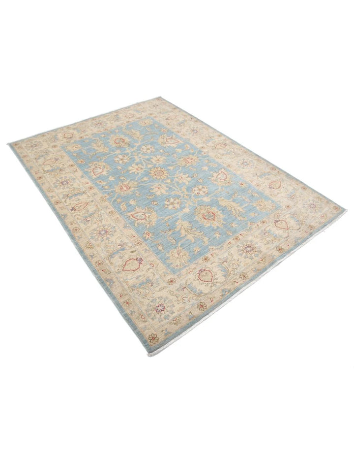 Afghan Ziegler Rug 4' 11" x 6' 7" Hand-Knotted | No. AT60723
