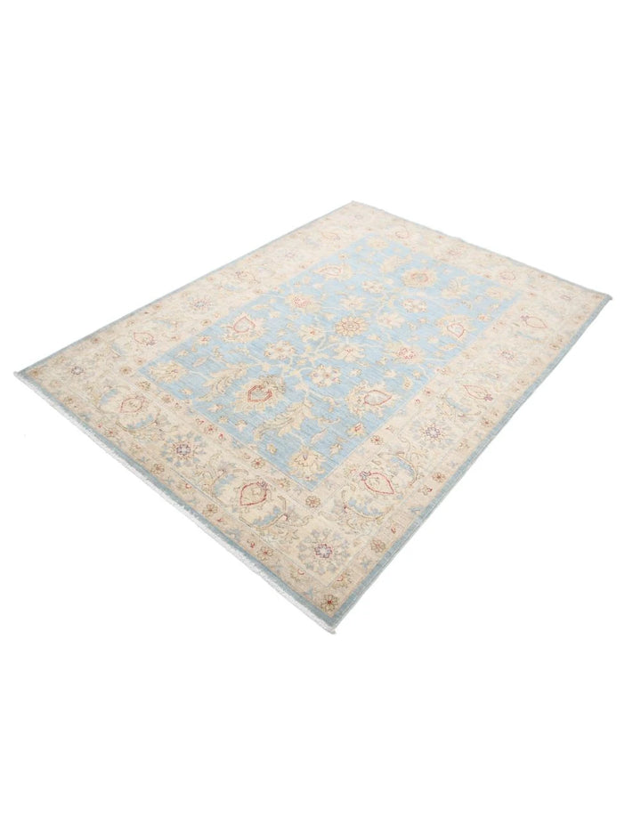 Afghan Ziegler Rug 4' 11" x 6' 7" Hand-Knotted | No. AT60723