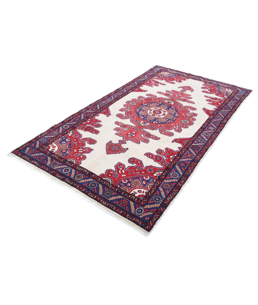 Persian Hamadan Oriental Rug 4' 9" x 8' 11" Hand-Knotted | No. AT60793