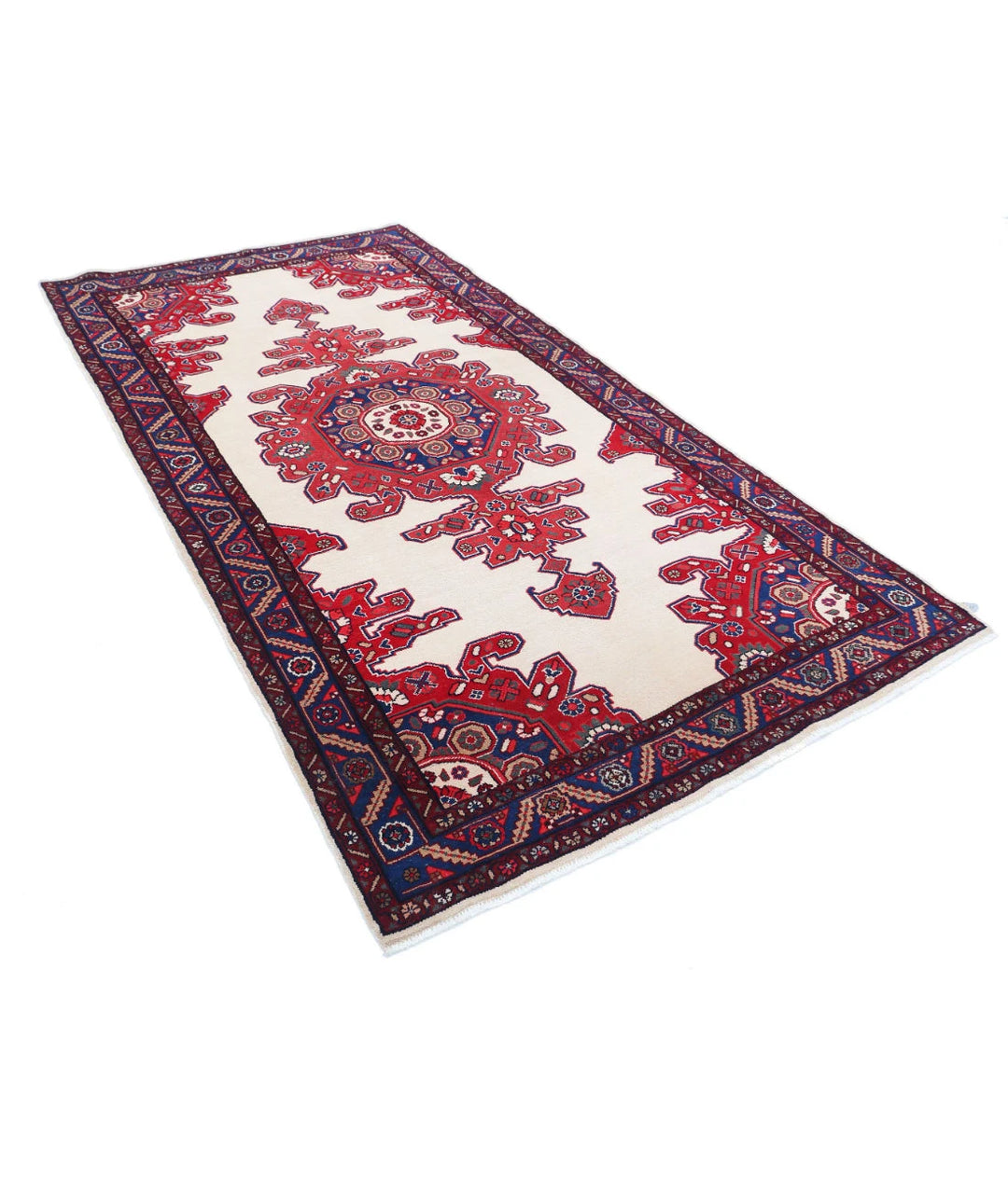 Persian Hamadan Oriental Rug 4' 9" x 8' 11" Hand-Knotted | No. AT60793