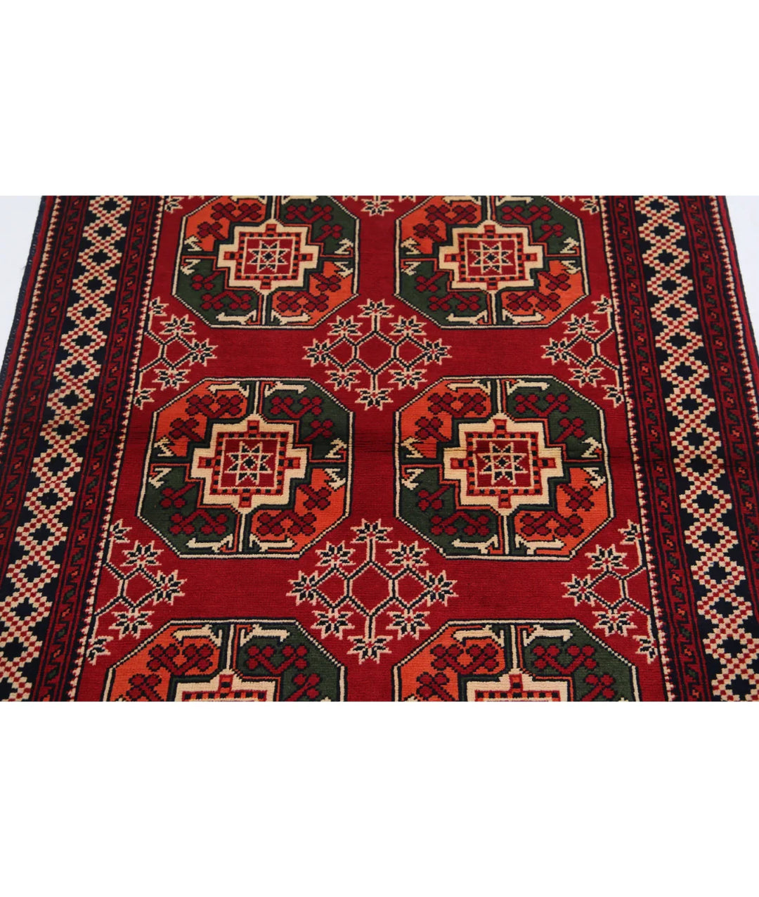 Afghan Karghai Rug 3' 4" x 4' 8" Hand-Knotted | No. AT60822