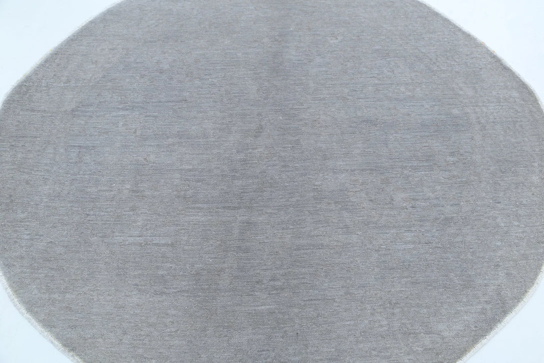 Grey Afghan Overdye Rug 6' 2" x 6' 0" Hand-Knotted | No. AT60925