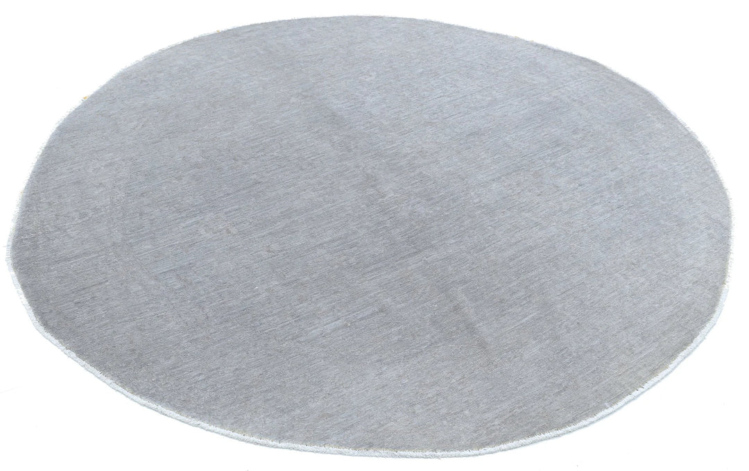 Grey Afghan Overdye Rug 6' 2" x 6' 0" Hand-Knotted | No. AT60925