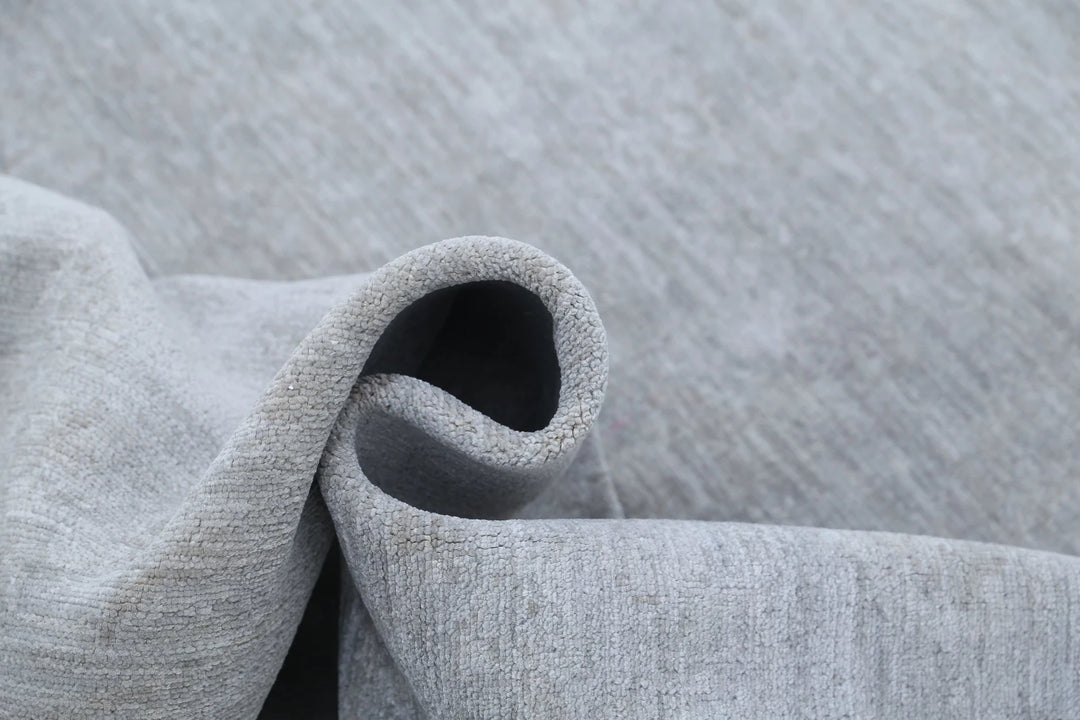 Grey Afghan Overdye Rug 6' 2" x 6' 0" Hand-Knotted | No. AT60925