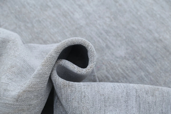 Grey Afghan Overdye Rug 6' 2" x 6' 0" Hand-Knotted | No. AT60925