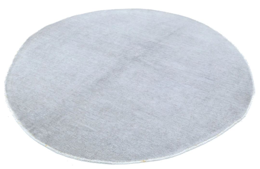 Grey Afghan Overdye Rug 6' 2" x 6' 0" Hand-Knotted | No. AT60925