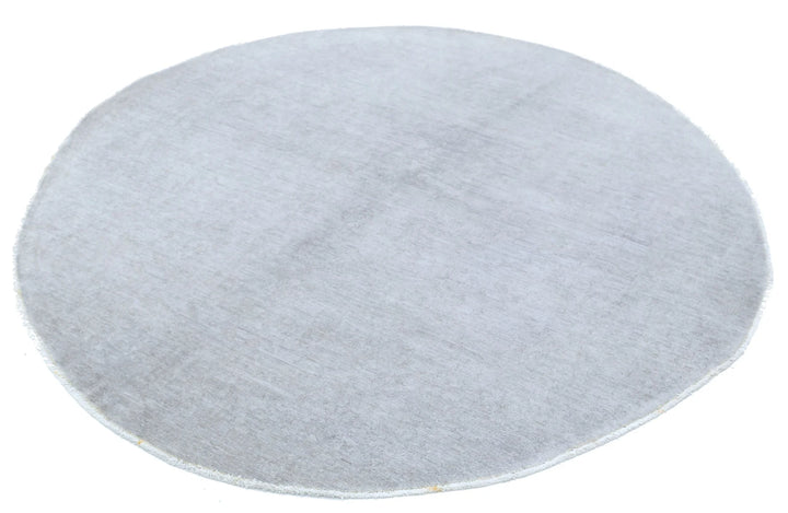 Grey Afghan Overdye Rug 6' 2" x 6' 0" Hand-Knotted | No. AT60925