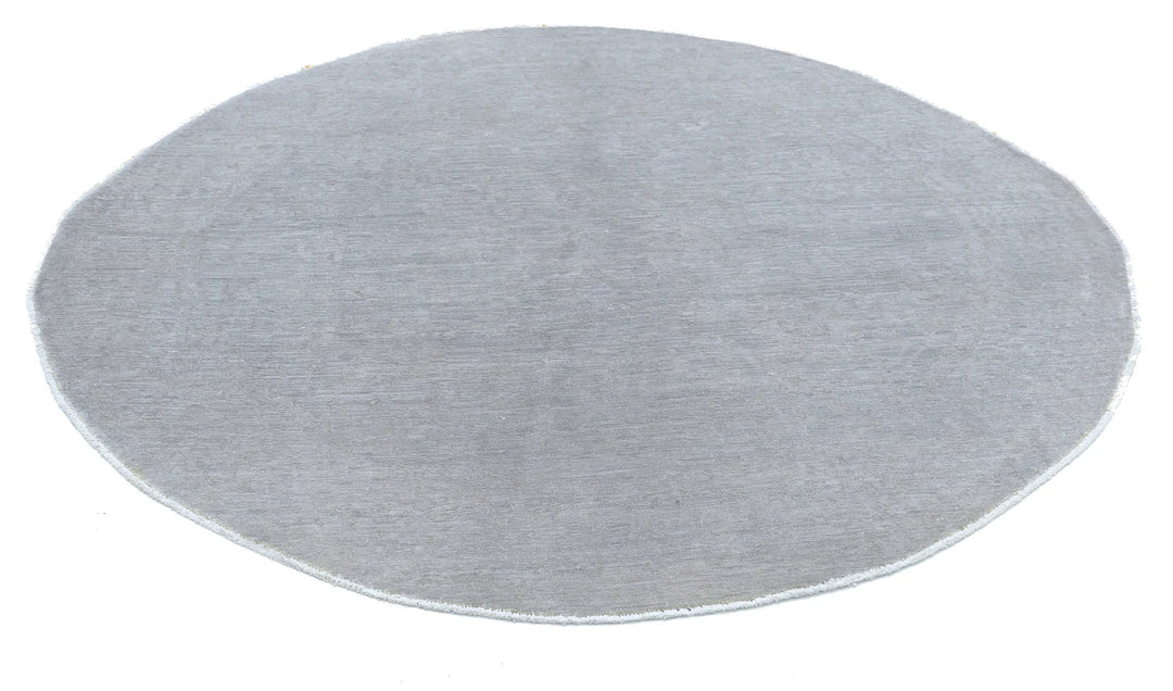Grey Afghan Overdye Rug 6' 2" x 6' 0" Hand-Knotted | No. AT60925