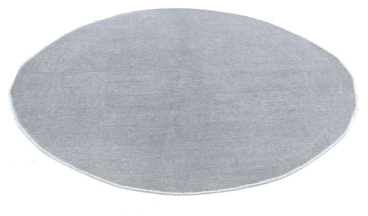 Grey Afghan Overdye Rug 6' 2" x 6' 0" Hand-Knotted | No. AT60925