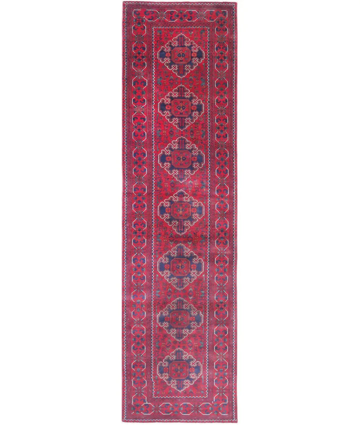 Afghan Khamyab Runner Rug 2' 6" x 10' 0" Hand-Knotted | No. AT60968