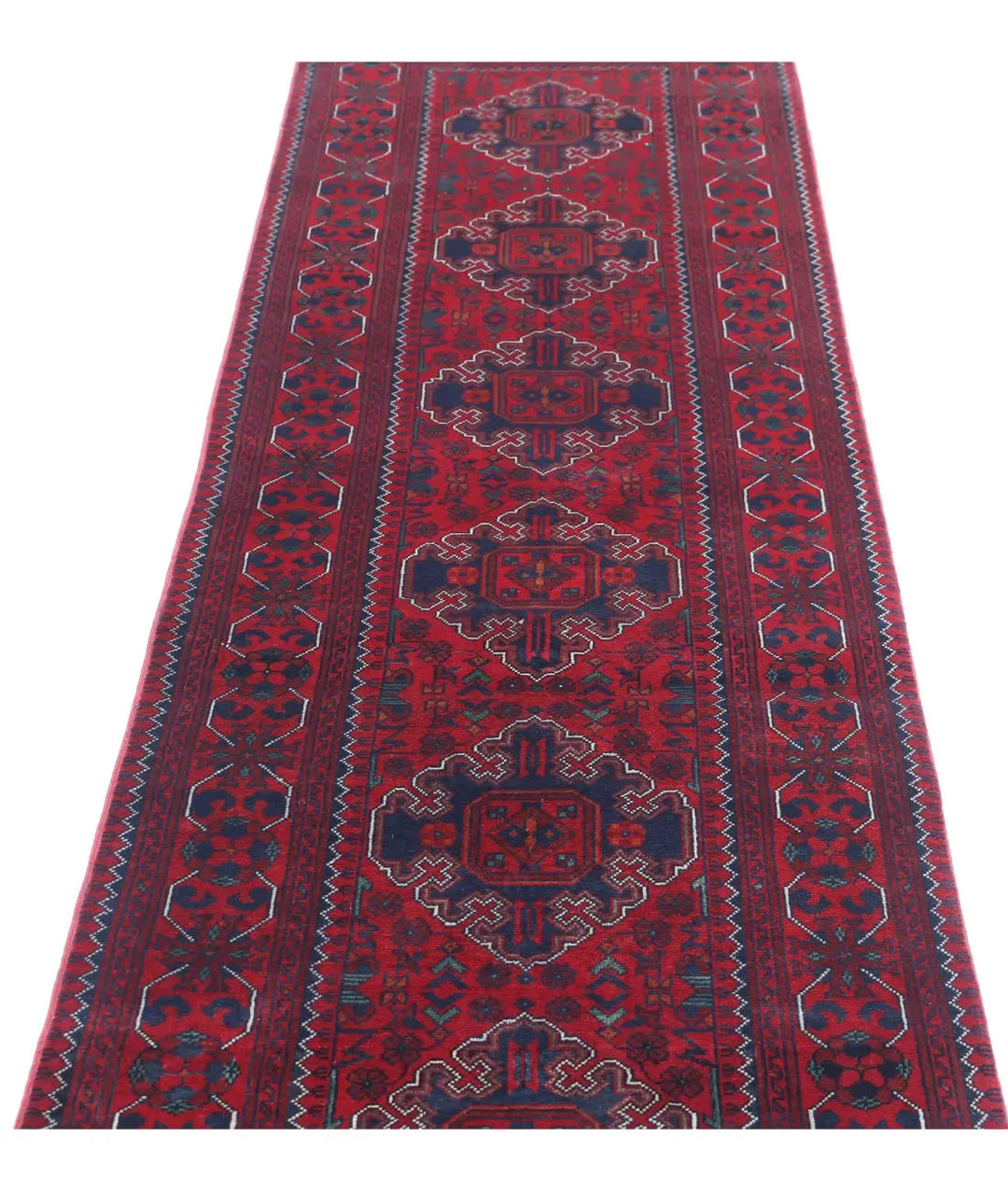 Afghan Khamyab Runner Rug 2' 6" x 10' 0" Hand-Knotted | No. AT60968
