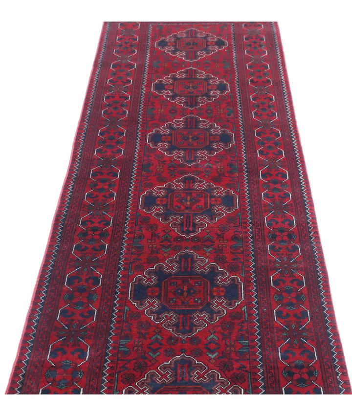 Afghan Khamyab Runner Rug 2' 6" x 10' 0" Hand-Knotted | No. AT60968