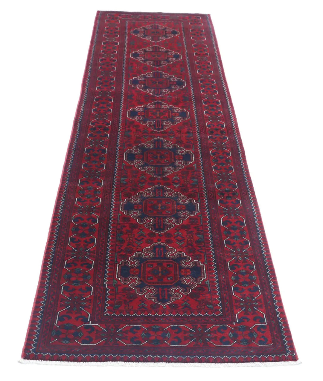 Afghan Khamyab Runner Rug 2' 6" x 10' 0" Hand-Knotted | No. AT60968