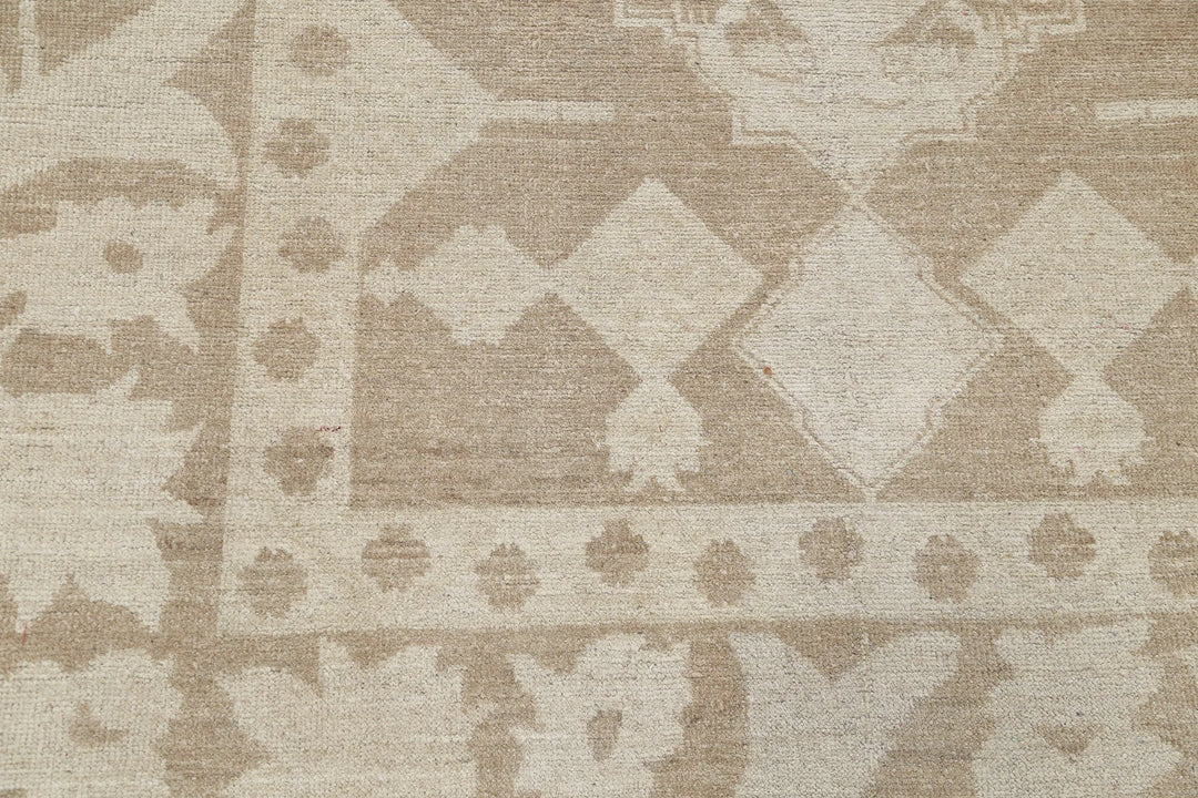 Ivory Afghan Serenity Rug 7' 10" x 9' 9" Hand-Knotted | No. AT61072