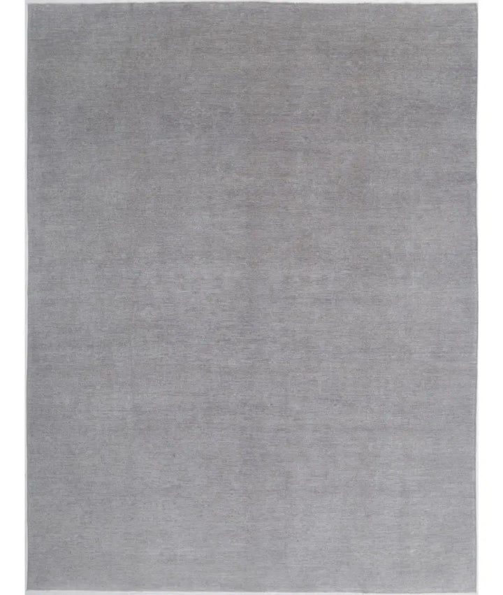 Grey Afghan Overdye Rug 9' 10" x 13' 10" Hand-Knotted | No. AT61135