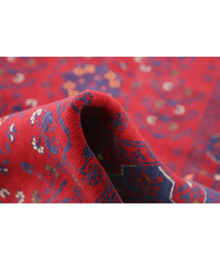 Afghan Khamyab Rug 3' 4" x 4' 9" Hand-Knotted | No. AT61204