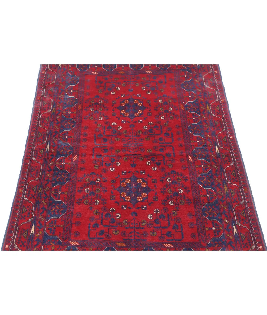 Afghan Khamyab Rug 3' 4" x 4' 9" Hand-Knotted | No. AT61204