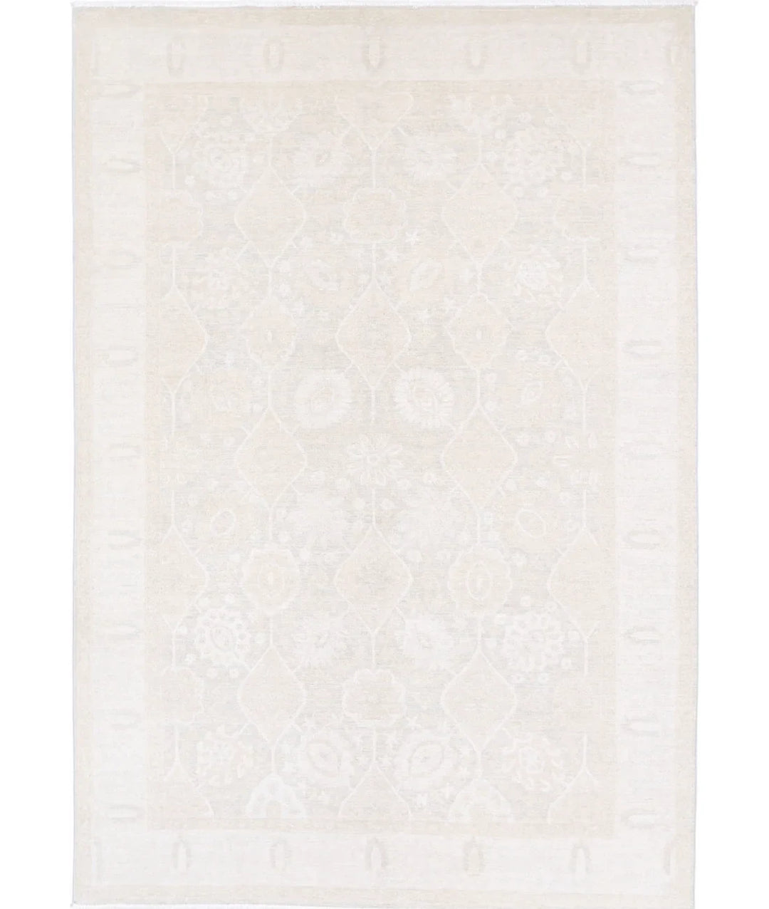 Brown Afghan Serenity Rug 6' 1" x 9' 0" Hand-Knotted | No. AT61224