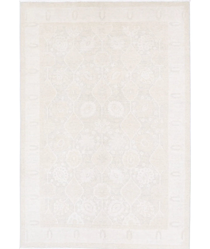 Brown Afghan Serenity Rug 6' 1" x 9' 0" Hand-Knotted | No. AT61224