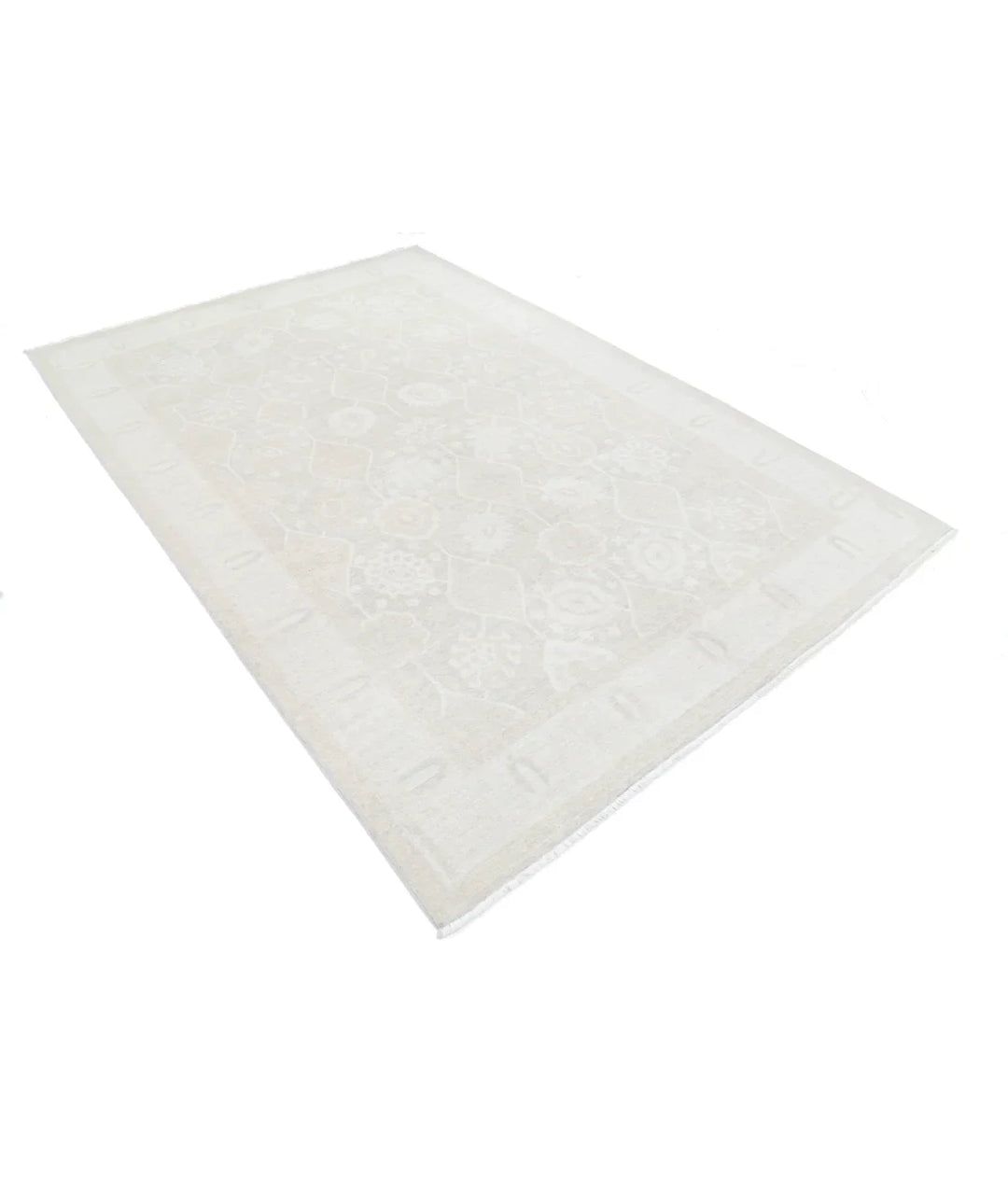 Brown Afghan Serenity Rug 6' 1" x 9' 0" Hand-Knotted | No. AT61224