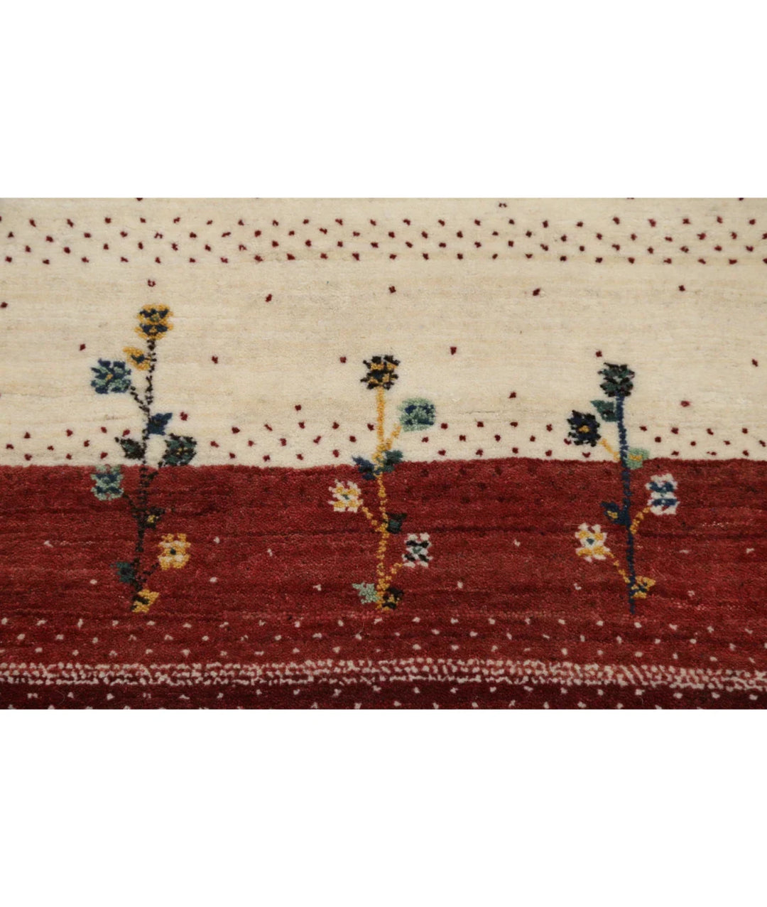 Ivory Indian Oriental Rug 4' 9" x 6' 3" Hand-Knotted | No. AT61377