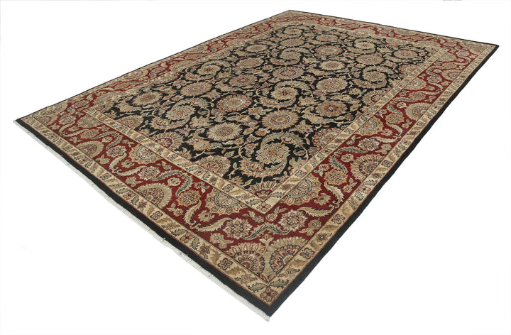 Black Indian Oriental Rug 8'8" x 12'0" Hand-Knotted view