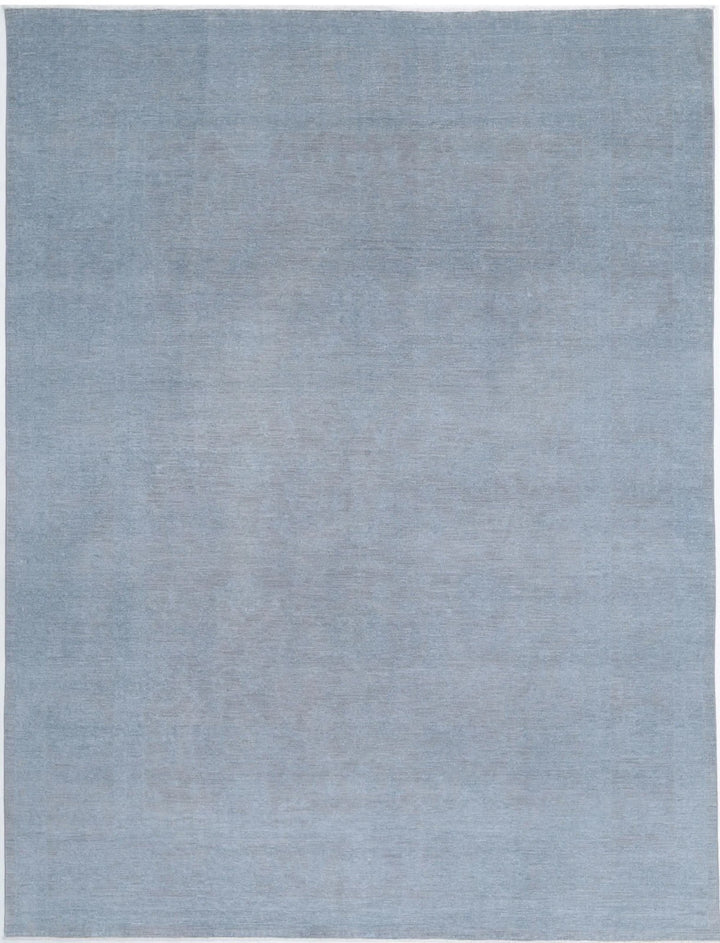 Grey Afghan Overdye Rug 8' 9" x 11' 3" Hand-Knotted | No. AT61550