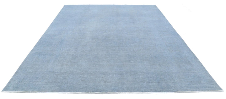 Grey Afghan Overdye Rug 8' 9" x 11' 3" Hand-Knotted | No. AT61550