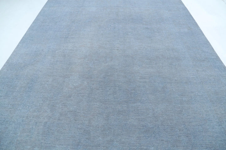 Grey Afghan Overdye Rug 8' 9" x 11' 3" Hand-Knotted | No. AT61550