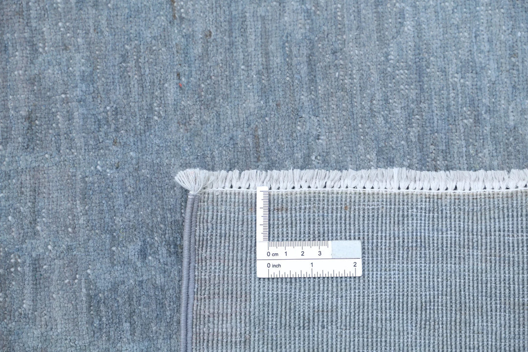 Grey Afghan Overdye Rug 8' 9" x 11' 3" Hand-Knotted | No. AT61550